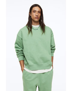Katoenen Sweater - Oversized Fit Varengroen