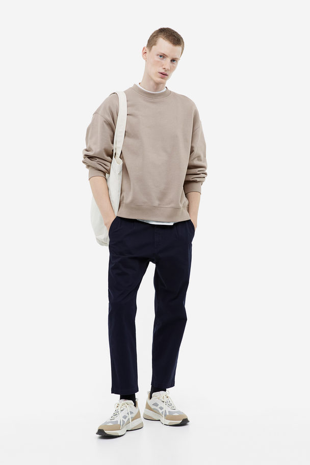 H&M Oversized Fit Cotton Sweatshirt Greige