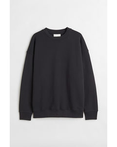 Oversized Fit Cotton Sweatshirt Black