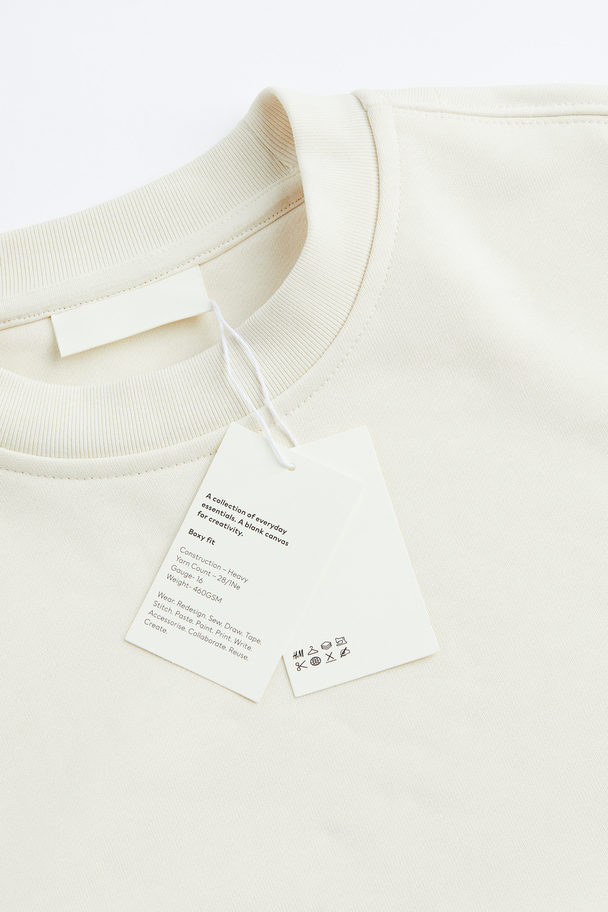 H&M Sweatshirt I Bomull Oversized Fit Off-white