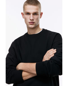 Katoenen Sweater - Oversized Fit Zwart