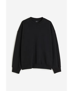 Oversized Fit Cotton Sweatshirt Black