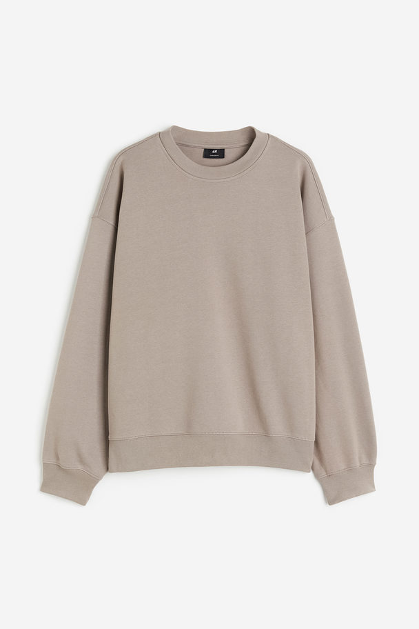 H&M Oversized Fit Cotton Sweatshirt Greige