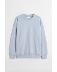 Oversized Fit Cotton Sweatshirt Light Blue