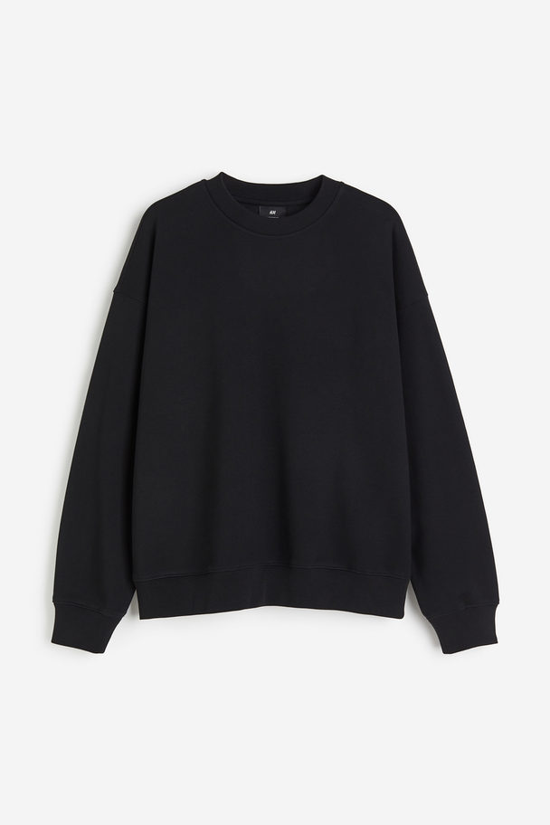 H&M Katoenen Sweater - Oversized Fit Zwart
