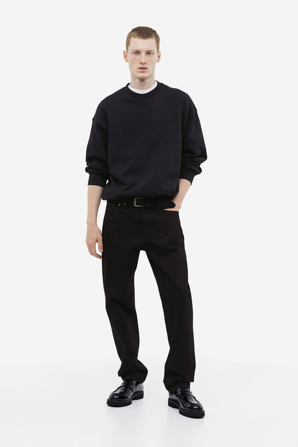 H&M Oversized Fit Cotton Sweatshirt Black
