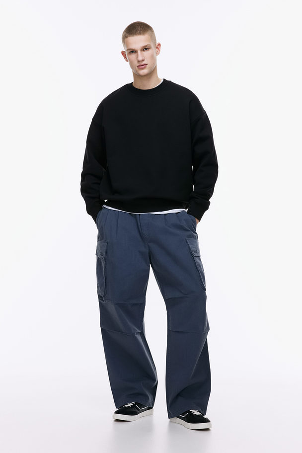 H&M Katoenen Sweater - Oversized Fit Zwart