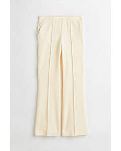 Ribbed Velour Trousers Cream