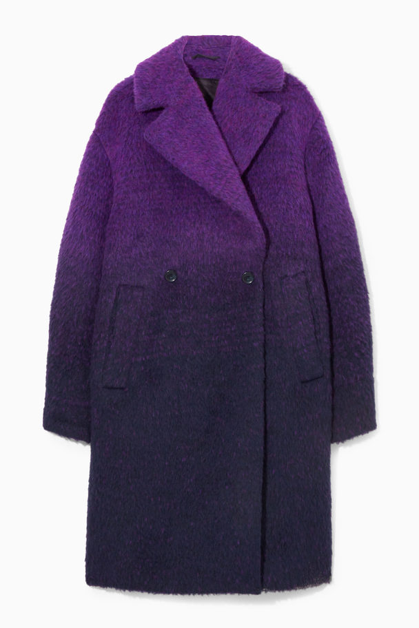 COS Ombré Double-breasted Fuzzy Coat Purple / Navy