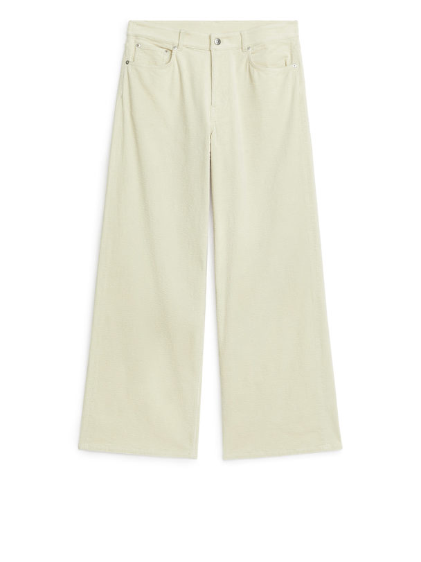 ARKET Wide Corduroy Trousers Off-white