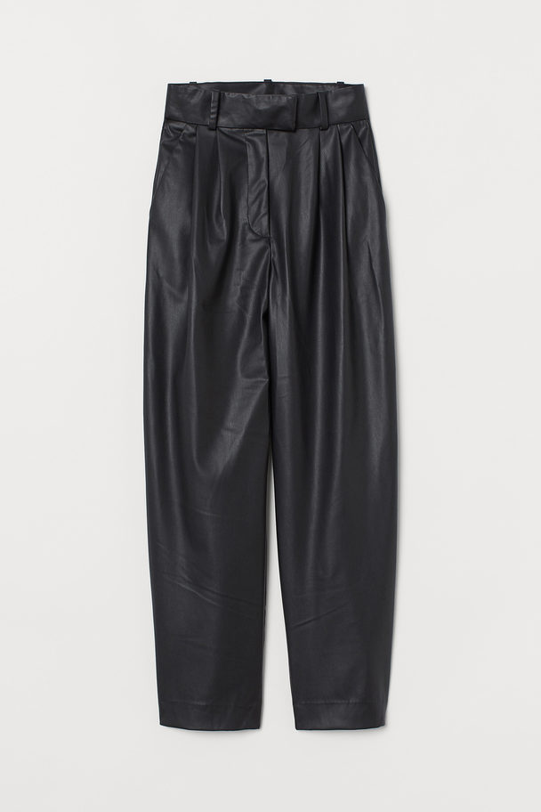 H&M Imitation Leather Trousers Black