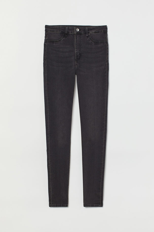 H&M Super Skinny High Jeans Grijszwart