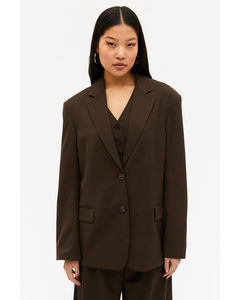 Brown Oversized Single Breasted Blazer Brown