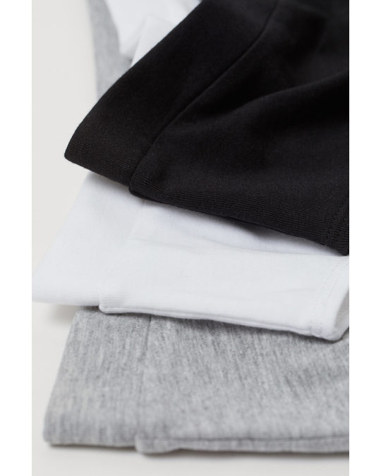H&M 3-pack Brazilian Briefs Black/white/grey Marl