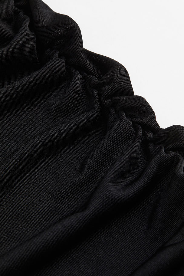 H&M Kleid mit Raffungen Schwarz