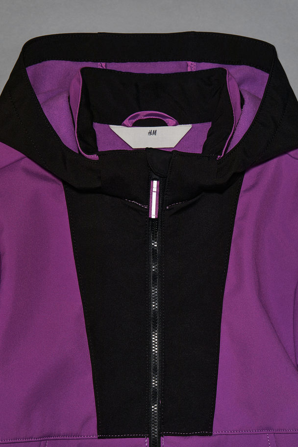 H&M Water-resistant Softshell Jacket Purple/black