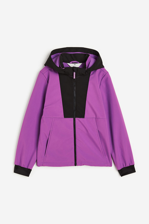 H&M Water-resistant Softshell Jacket Purple/black
