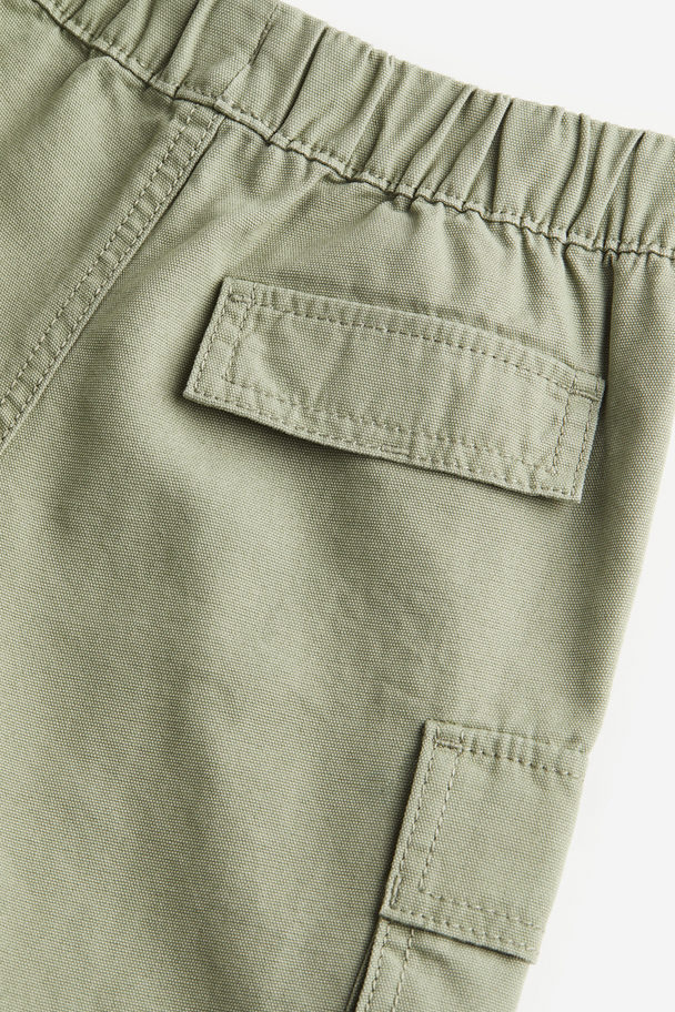 H&M Cotton Cargo Shorts Grey-green