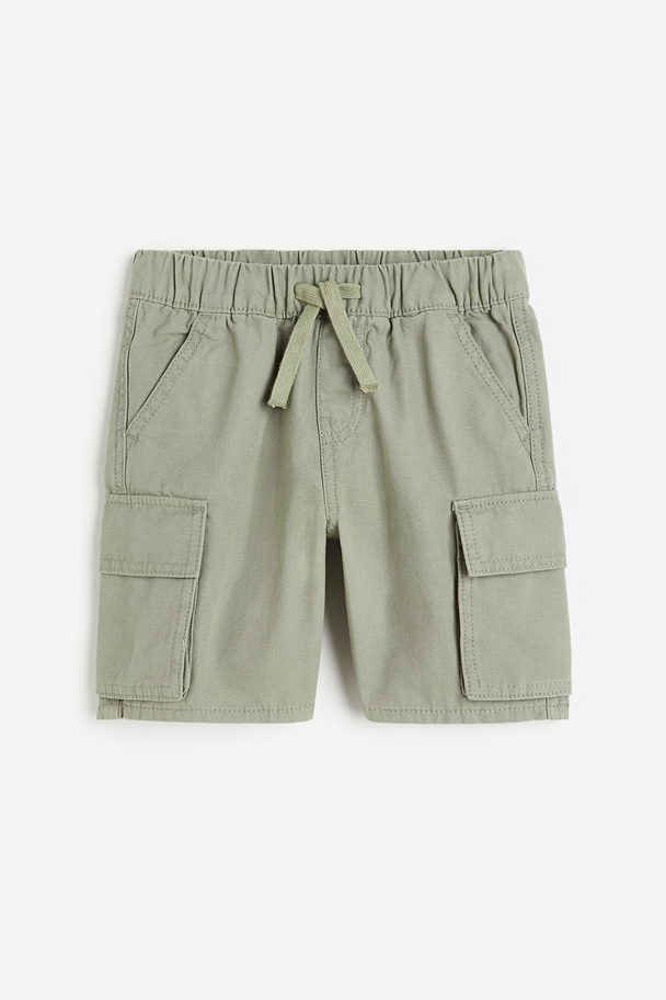 H&M Cargoshorts aus Baumwolle Graugrün