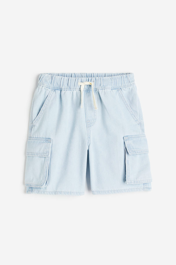 H&M Cotton Cargo Shorts Light Blue