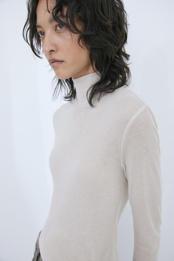 H&M Turtleneck Top Light Beige