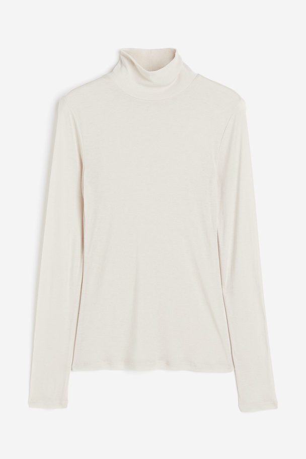 H&M Shirt mit Turtleneck Hellbeige