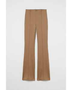 Tailored Crease-leg Trousers Beige