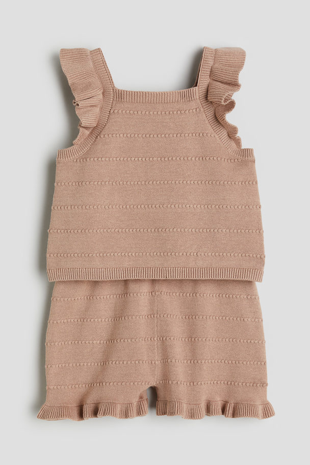 H&M 2-piece Knitted Set Beige