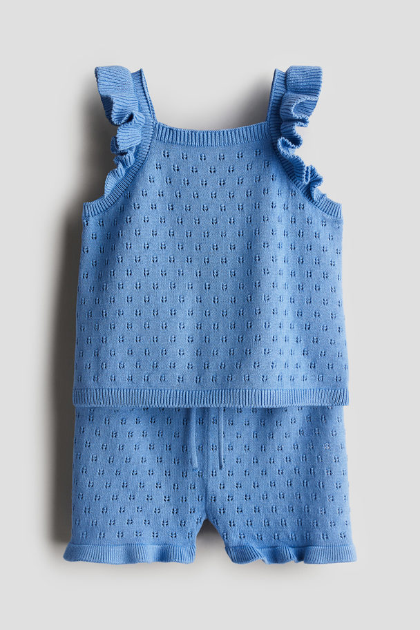 H&M 2-piece Knitted Set Dusty Blue