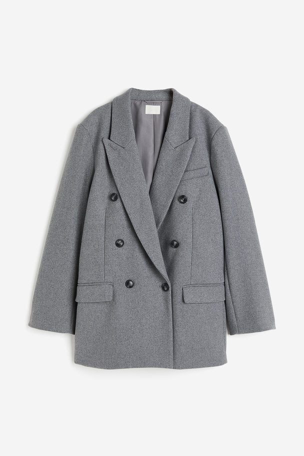 H&M Double-breasted Blazer Grijs