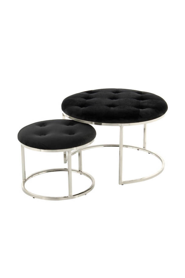 360Living Stool Becky 825 2er-Set black / silver