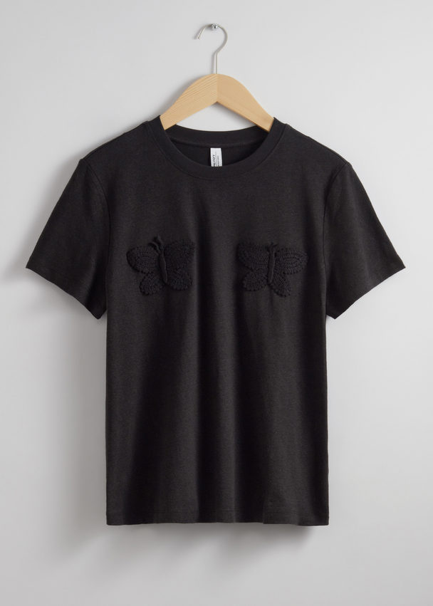 & Other Stories T-shirt I Linneblandning Svart