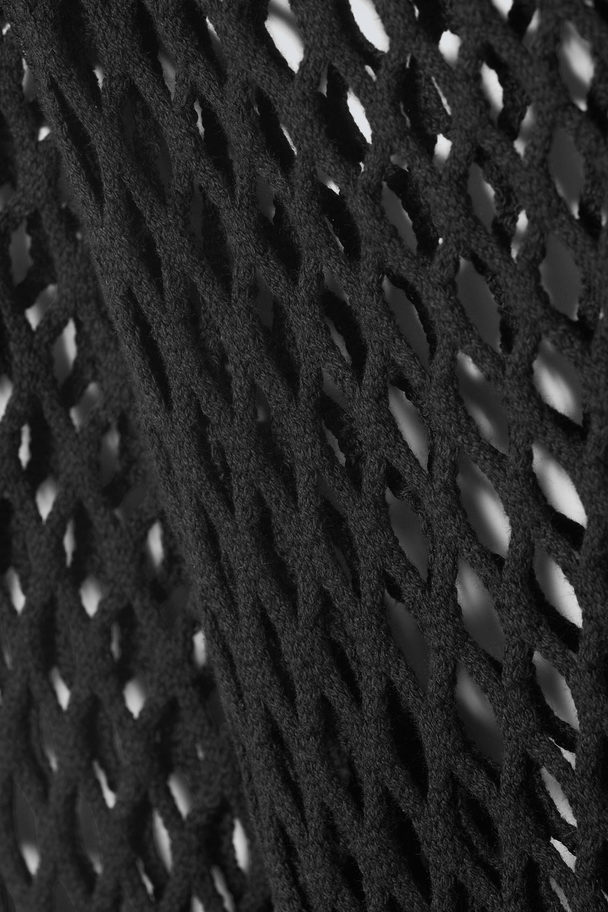 Weekday Netzstoffkleid aus Baumwolle Schwarz