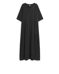 Relaxed Cotton Dress Black