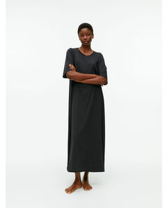 Relaxed Cotton Dress Black