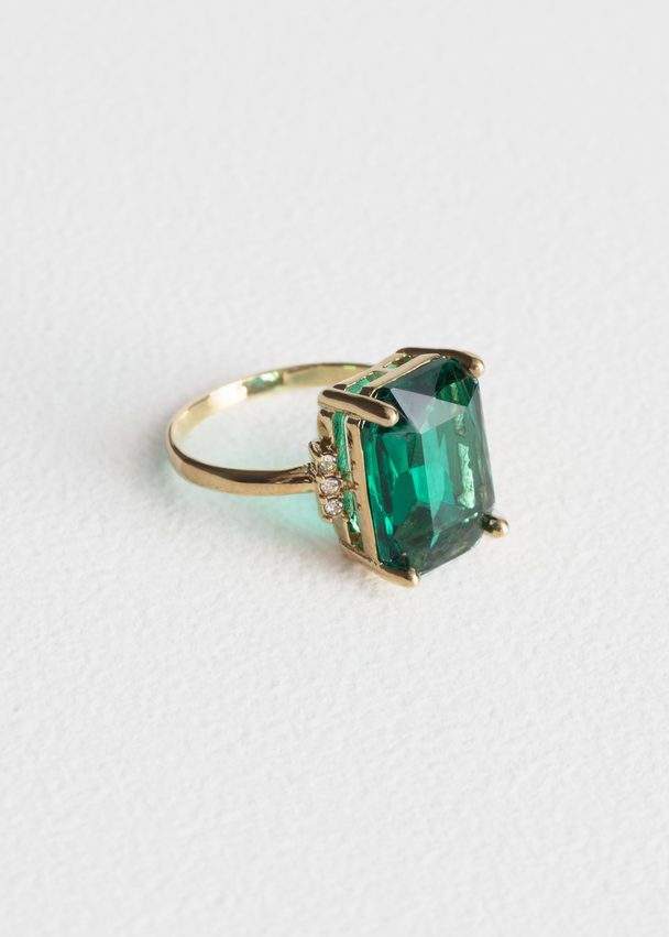 & Other Stories Jewel Ring Emerald Green