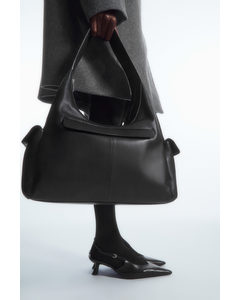 Pocket Shoulder Bag - Leather Black