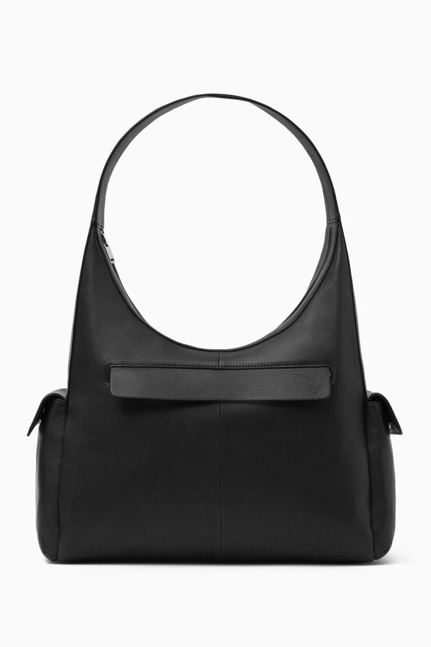 COS Pocket Shoulder Bag - Leather Black