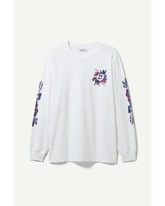 Relaxed Graphic Long Sleeve Aqua Flower