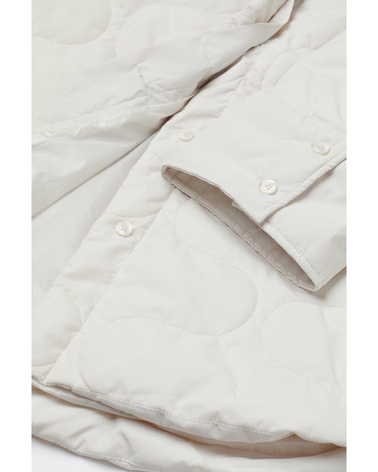 H&M Quilted Shacket Light Greige