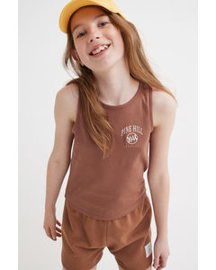 2-pack Cotton Vest Tops Brown/pine Hill