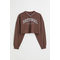 H&m+ Cropped Sweatshirt Mørkebrun/national Athletics