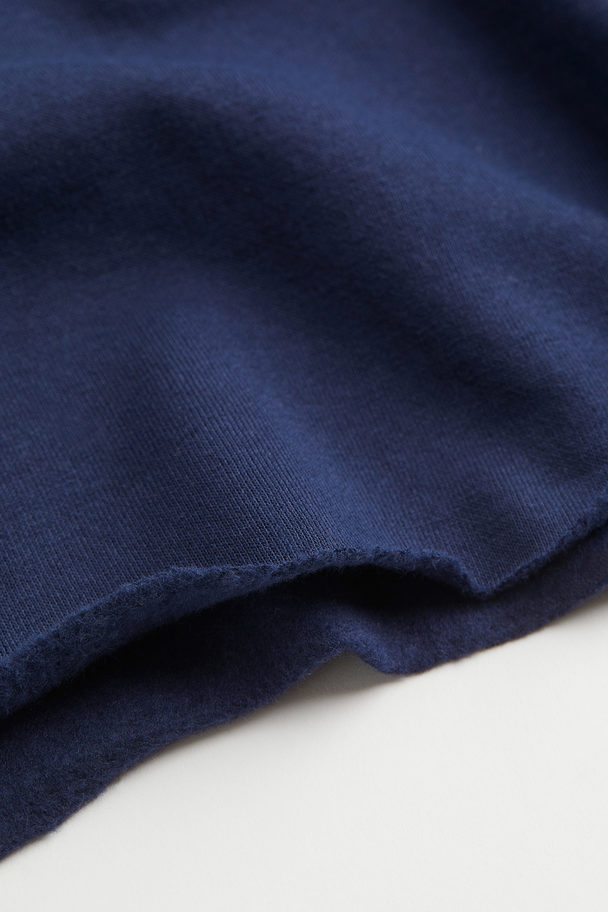 H&M H&m+ Croppad Sweatshirt Mörkblå