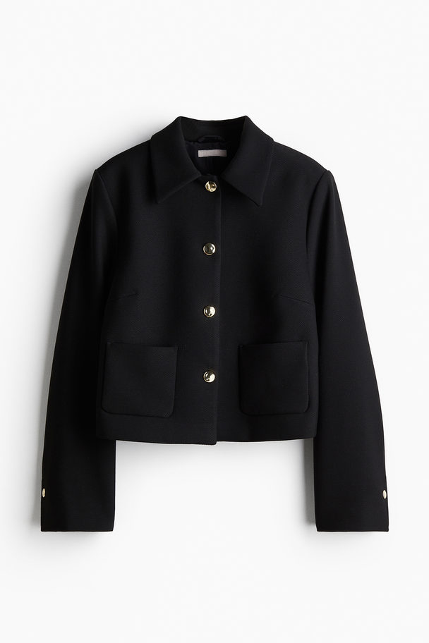 H&M Jacke mit Knopfdetails Schwarz