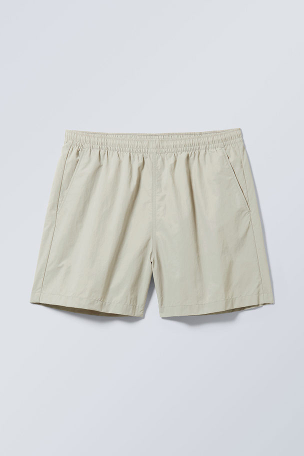 Weekday Ed Contrast Swim Shorts Beige