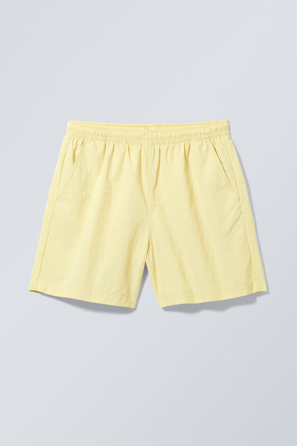 Weekday Ed Contrast Swim Shorts Light Yellow