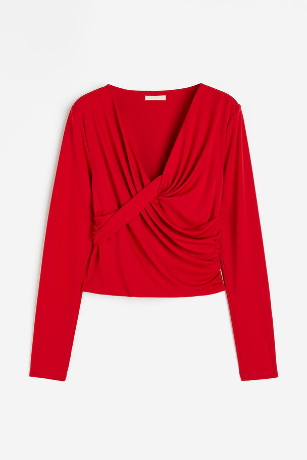 H&M Jerseyshirt mit Twistdetail Rot