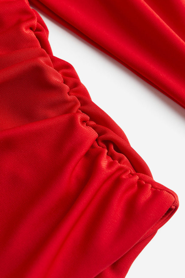 H&M Twist-detail Jersey Top Red