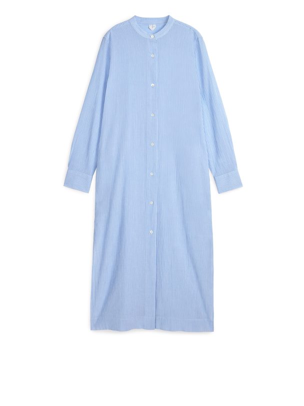 ARKET Long Shirt Dress Blue/white