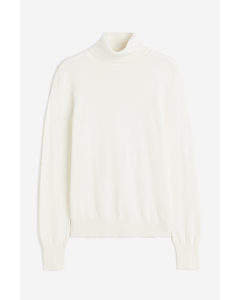 Polo-neck Jumper White